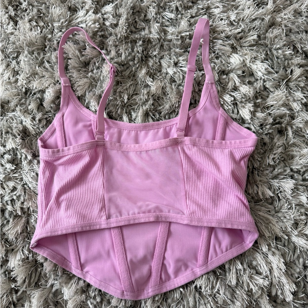 Colsie Pink Ribbed Corset - Picture 2 of 3